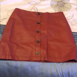 Burnt Orange leather skirt